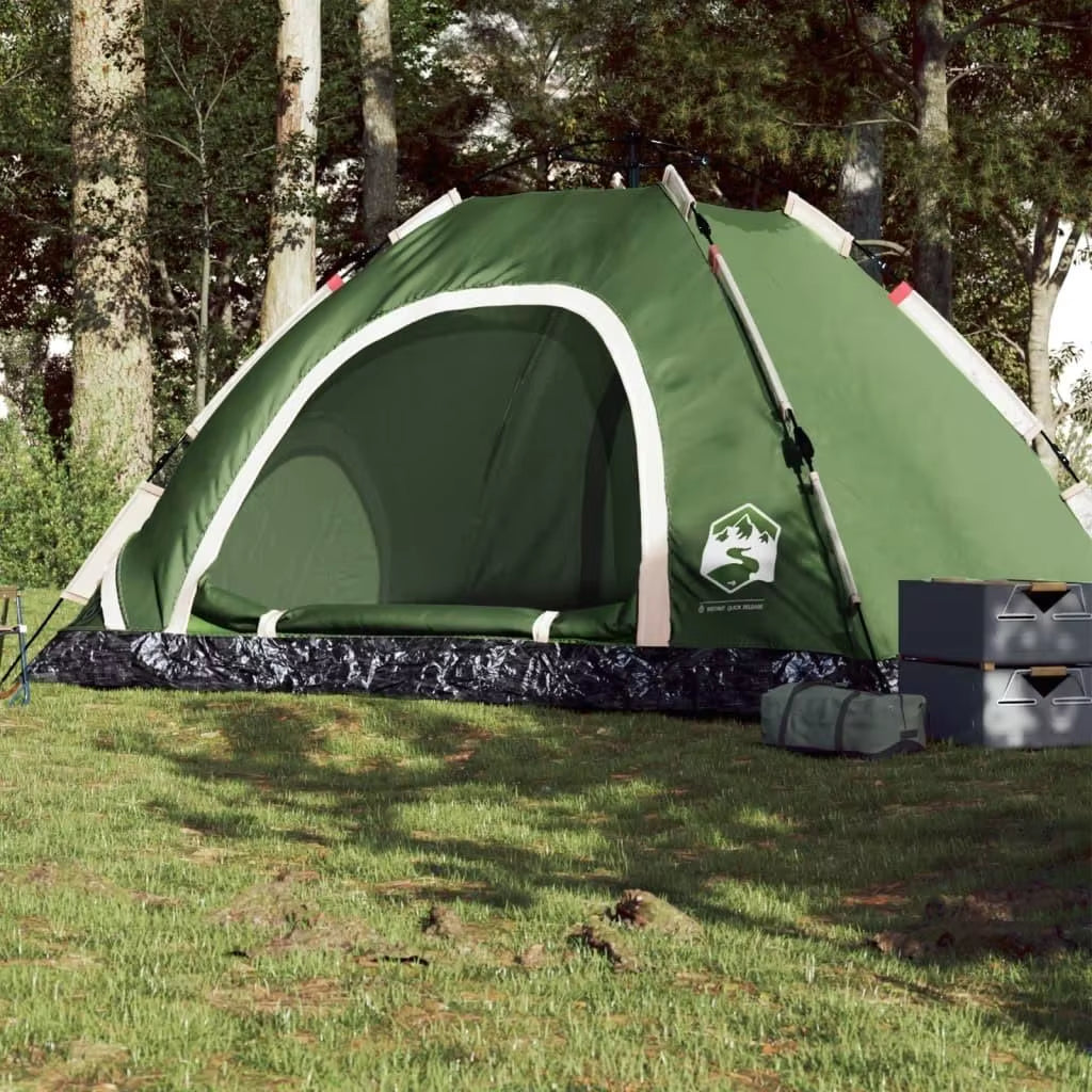 5-Person Quick Set up Green Camping Tent - Lightweight & Durable Outdoor Shelter