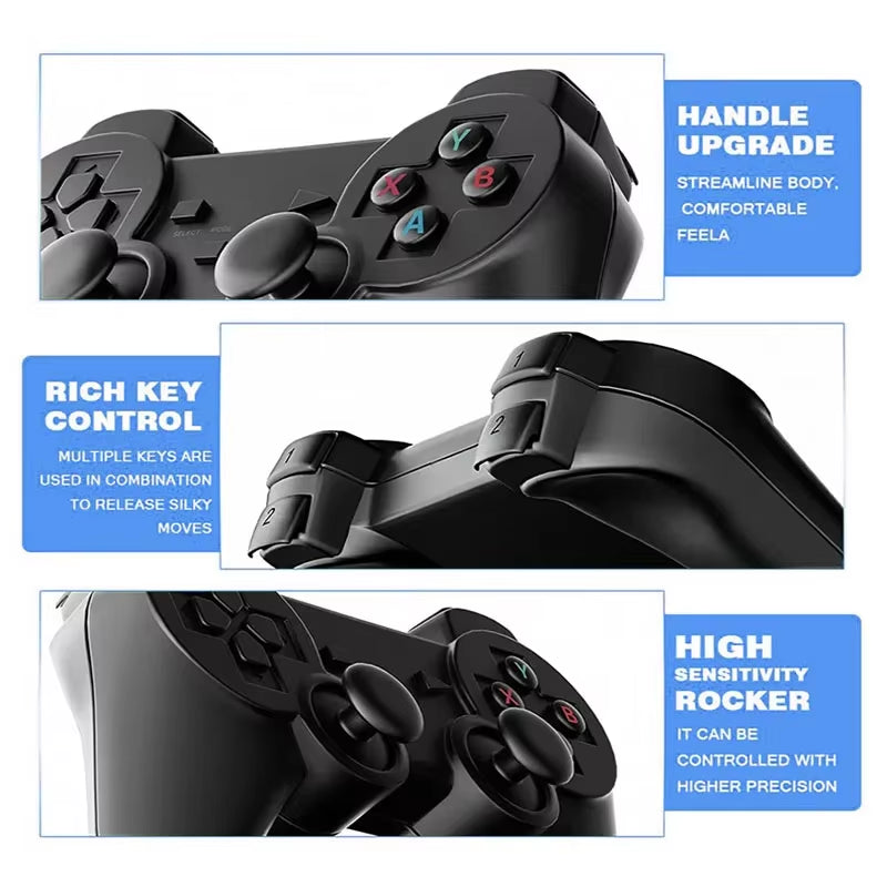 4K HD Video Game Console 2.4G Double Wireless Controller Game Player M8 20000 Games 64GB Retro Games TV Game Stick Boy Gifts