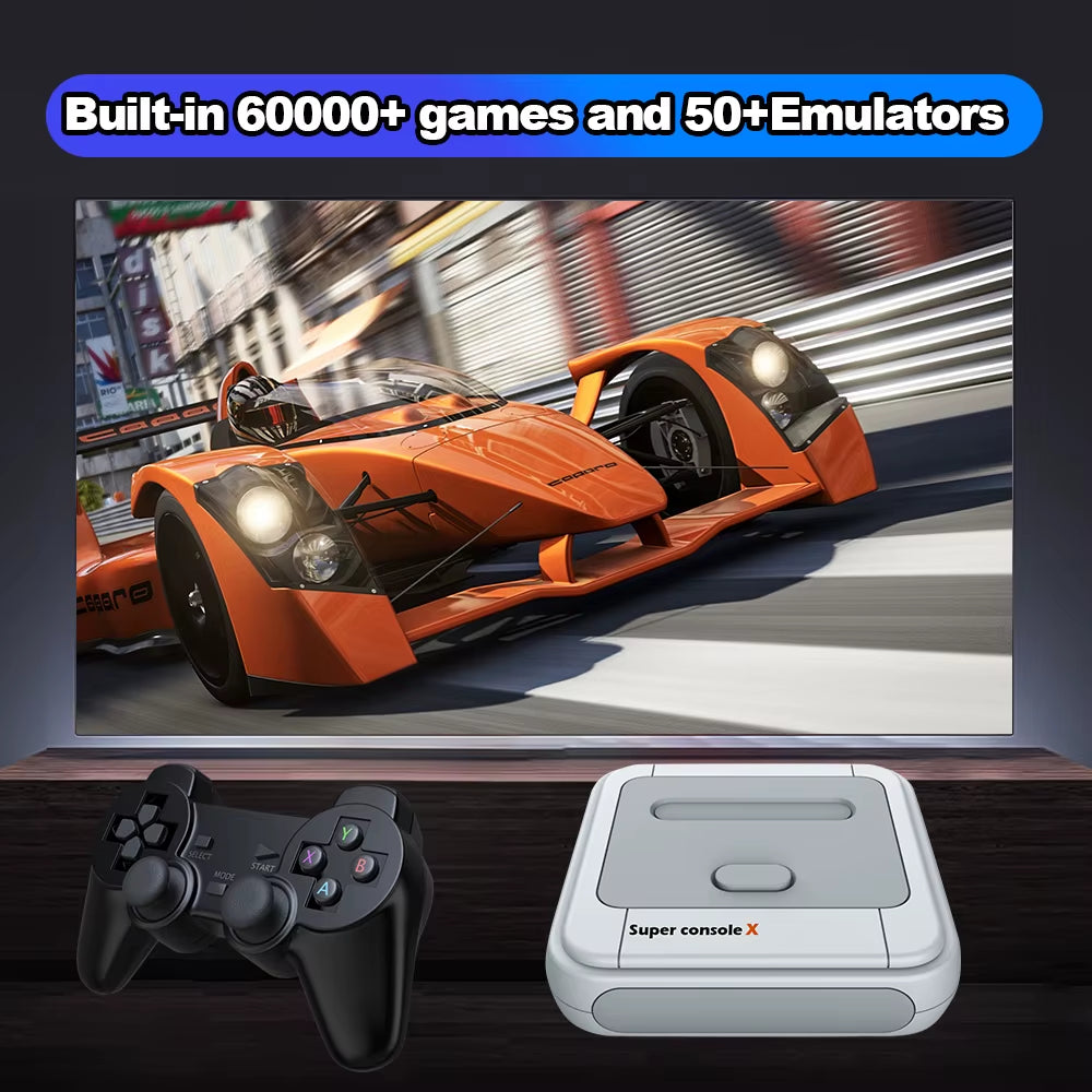 Super Console X 60000 Classic Video Games Console Wireless Emulator Multi-Player Retro Arcade Game Box for NES//N64/PS1/PSP/NDS
