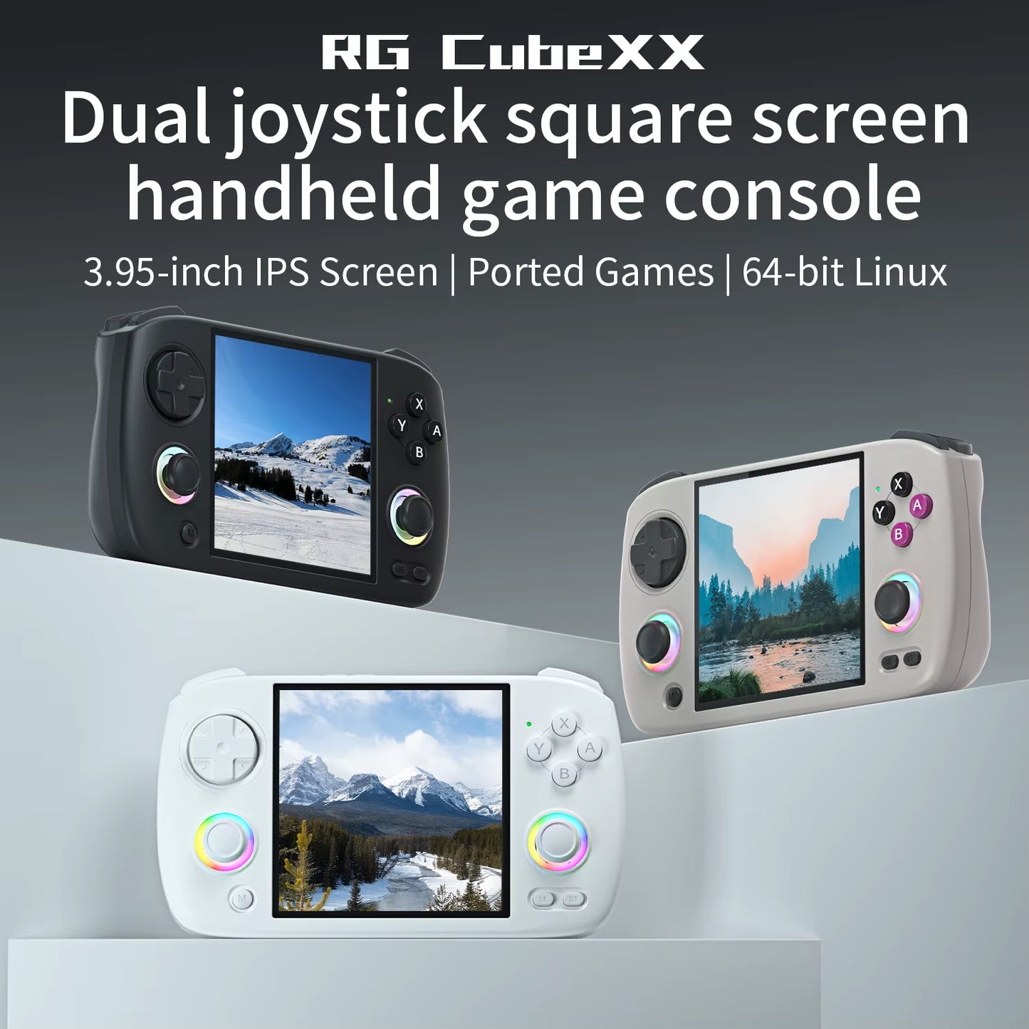 RG Cubexx Retro Handheld Games Console Linux RGB Joystick Video Gaming Player Supports WIFI Bluetooth HD TV Connection