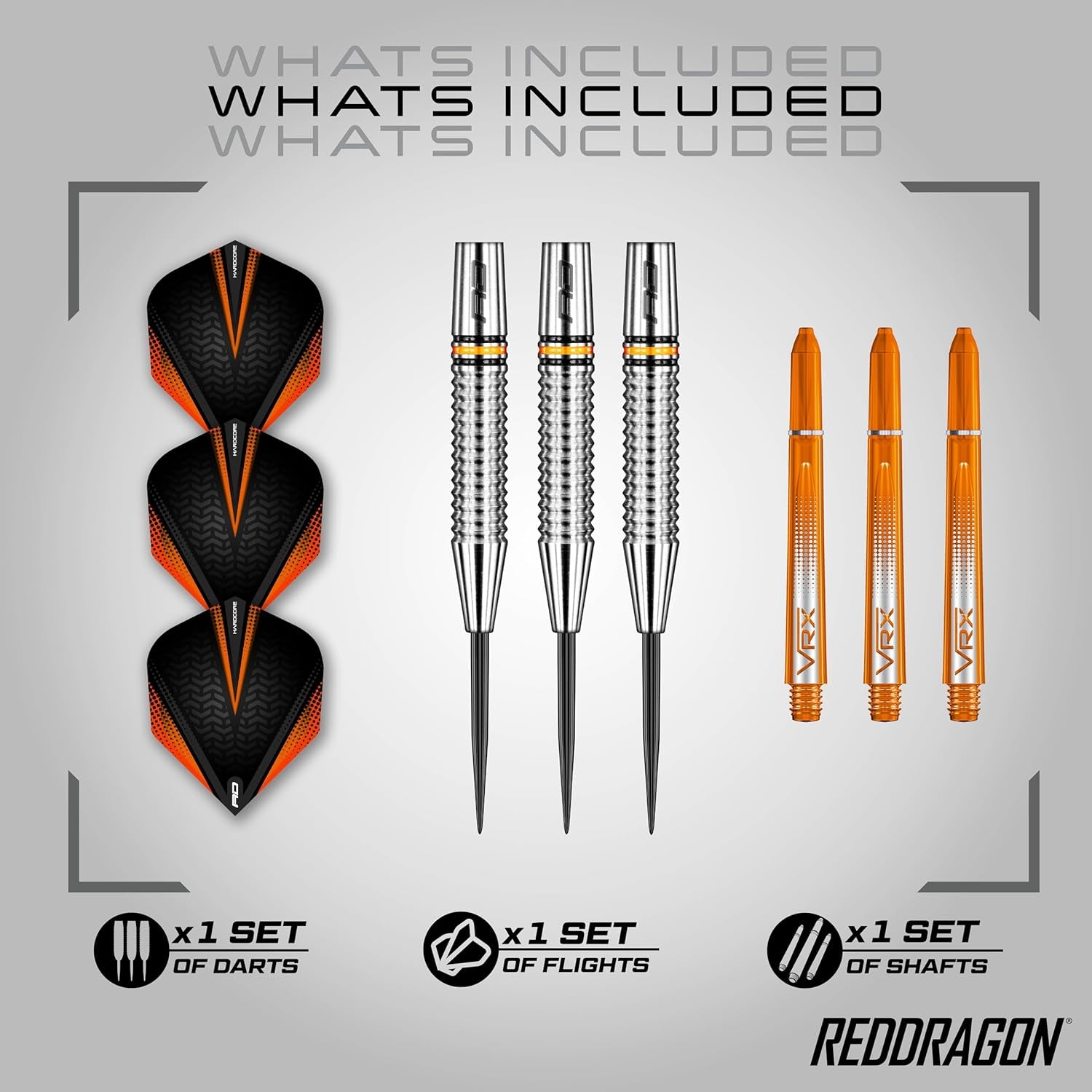 Amberjack Tungsten Darts Set with Darts Flights & Dart Stems (Shafts) – Professional 90% Tungsten Premium Darts Set – Available in 22G, 23G, 24G, 25G, 26G, 27G, 28G, 30G