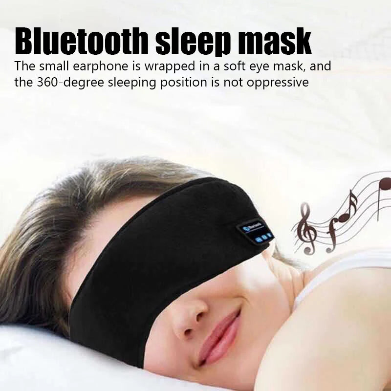 Bluetooth Sleeping Headphones 3D Eye Mask Wireless Air Travel Bluetooth 5.0 Headband Soft Elastic Comfortable Music Earphones