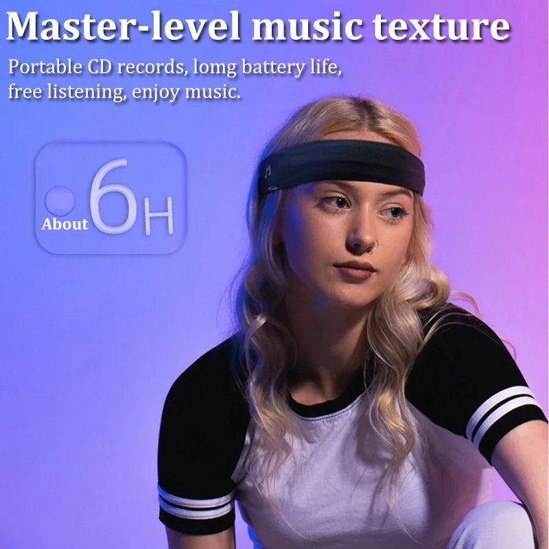 Bluetooth Sleeping Headphones Sports Headband Wireless Music Earphones Not Cover Ear Guide Sweat Band with Mic Open Ear Headset