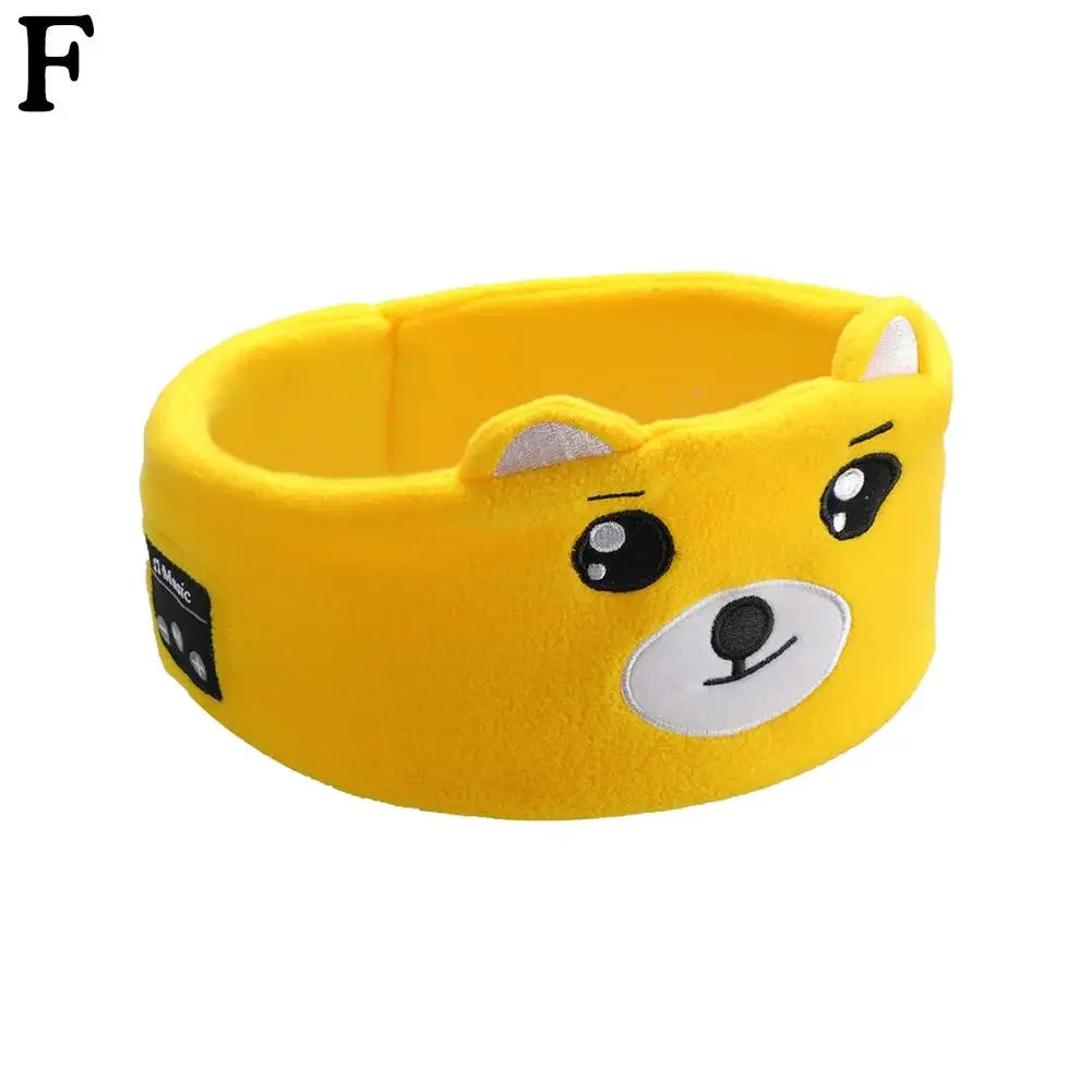 Bluetooth Music Headband Bluetooth V5.0 Chip Animal Sleep Headphones Thin Headband Bluetooth Wireless Speaker Mask Kids G7C9