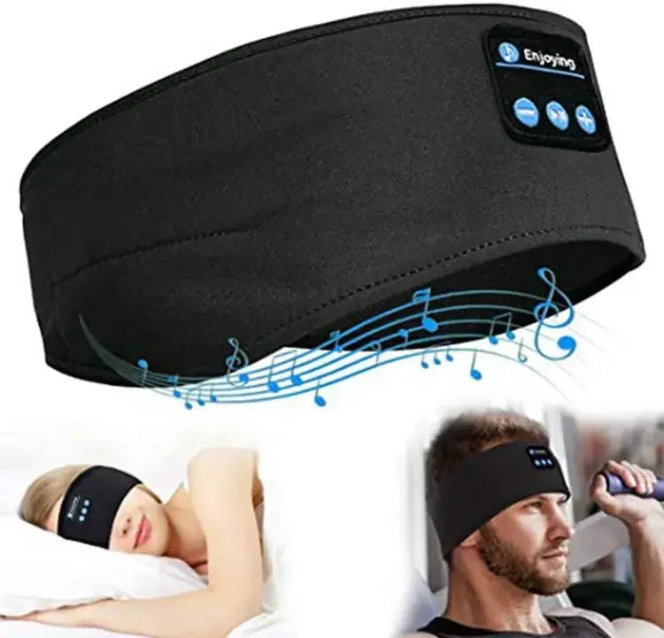 Bluetooth Sleeping Headphones Sports Headband Thin Soft Elastic Comfortable Wireless Music Earphones Eye Mask for Side Sleeper