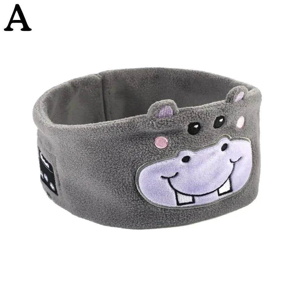 Bluetooth Music Headband Bluetooth V5.0 Chip Animal Sleep Headphones Thin Headband Bluetooth Wireless Speaker Mask Kids G7C9