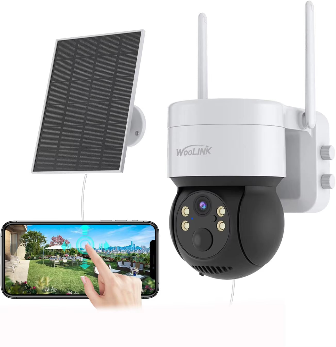 Solar Camera Wifi Outdoor 4MP HD Wireless Security CCTV Waterproof Night Vision Pan/Tilt Surveillance Camera with Solar Panel