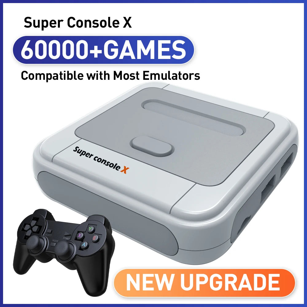 Super Console X 60000 Classic Video Games Console Wireless Emulator Multi-Player Retro Arcade Game Box for NES//N64/PS1/PSP/NDS