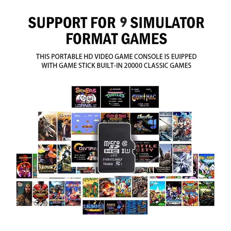 4K HD Video Game Console 2.4G Double Wireless Controller Game Player M8 20000 Games 64GB Retro Games TV Game Stick Boy Gifts