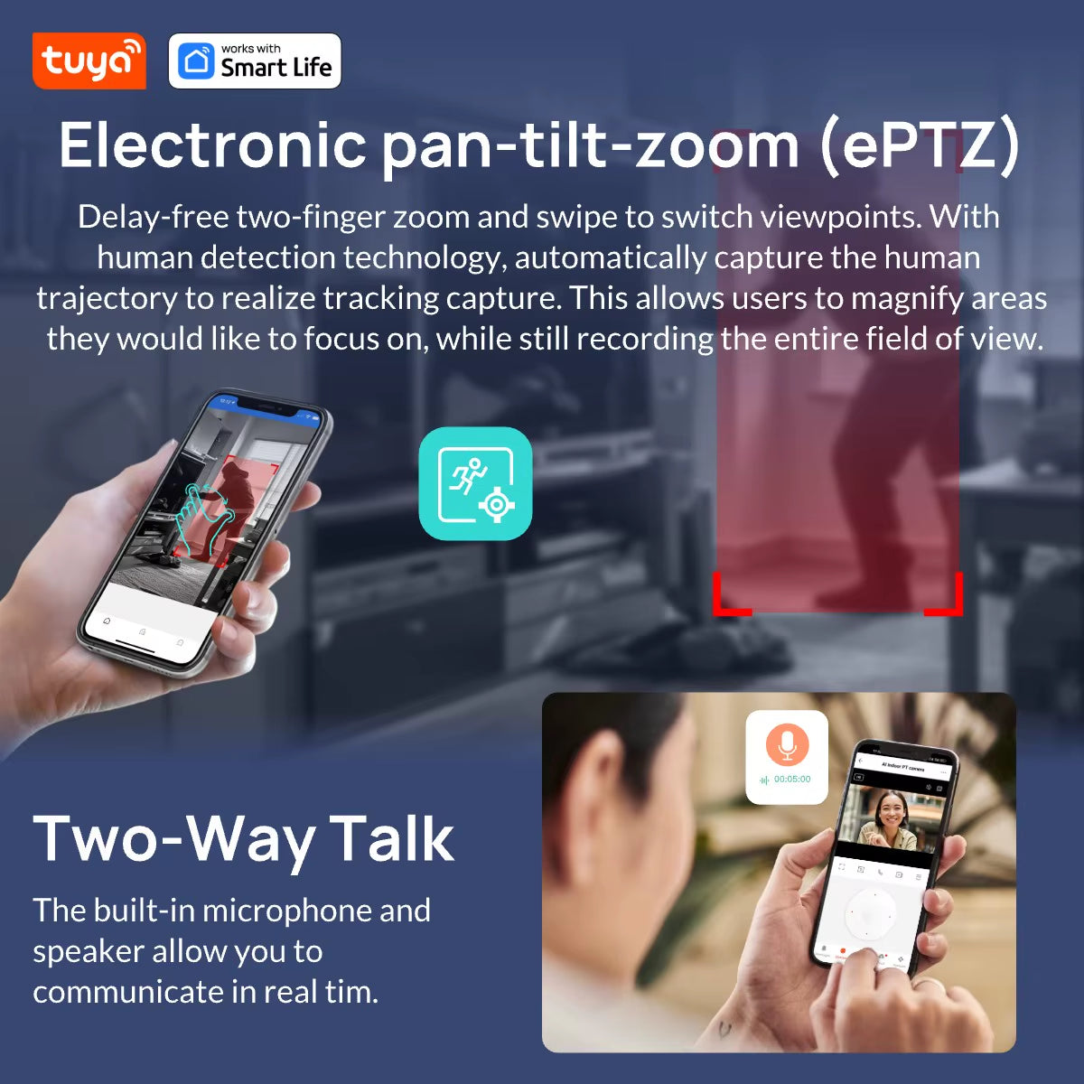 Tuya Smart 4MP 2.5K Dual-Lens Large Wide 180°Security Camera , Outdoor Camera,With Color Night Vision/Siren/2-Way Talk IP Camera