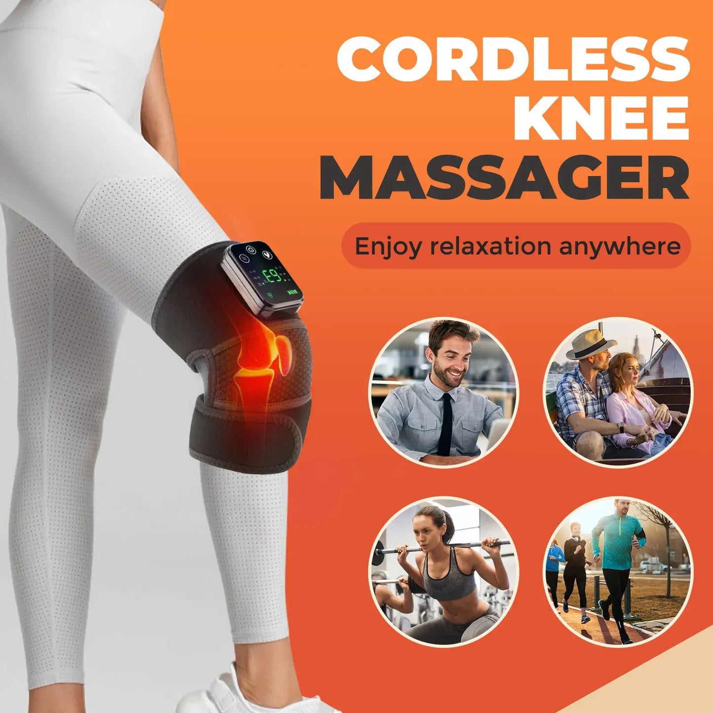 Electric Heated Vibration Knee Massage Physiotherapy Pad 3 in 1 Massager for Shoulder Elbow Hot Compress Pain Relief