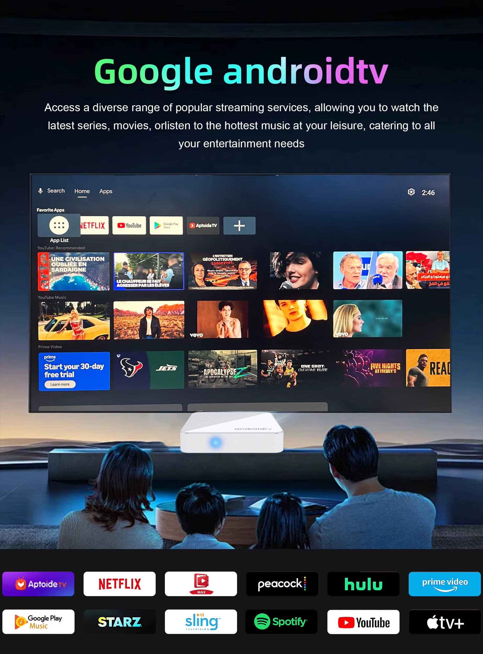 Mortal Android14.0 Smart TV Box T1X 4K HDR10 Netflix BT5.0 Voice Google Chromecast Wifi 6 Allwinnerh313 Media Player Set-Top Box