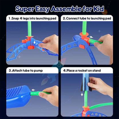 Air Rocket Foot Pump Launcher Outdoor Air Pressing Pedal Soaring Rocket Toy Kids Game Suit Jumping Sport Game Kids Toy Gift