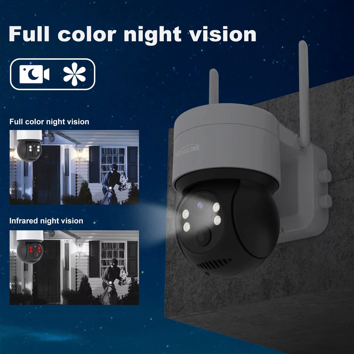 Solar Camera Wifi Outdoor 4MP HD Wireless Security CCTV Waterproof Night Vision Pan/Tilt Surveillance Camera with Solar Panel