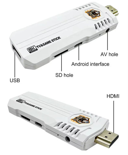 NEW Mini K8 Pro Retro 8K HD TV Video Classic Game Stick Dual System Wifi Android12.1 ATV 3D 40000+ Games Console Wireless 2.4G