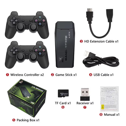 4K HD Video Game Console 2.4G Double Wireless Controller Game Player M8 20000 Games 64GB Retro Games TV Game Stick Boy Gifts