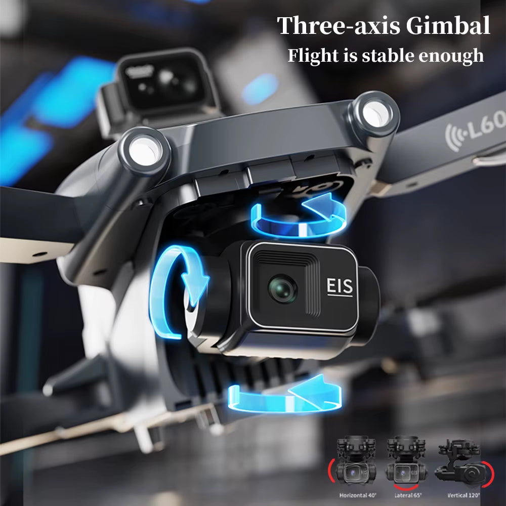 L600 PRO Max GPS Drone 8K Profesional HD Camera 3-Axis Gimbal Aerial Photography Obstacle Avoidance Upgrade Screen FPV Drone 5KM