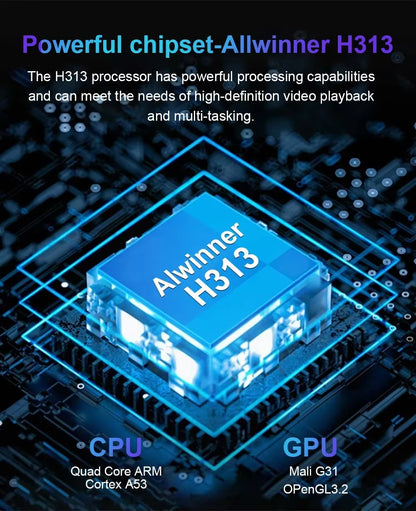 Mortal Android14.0 Smart TV Box T1X 4K HDR10 Netflix BT5.0 Voice Google Chromecast Wifi 6 Allwinnerh313 Media Player Set-Top Box