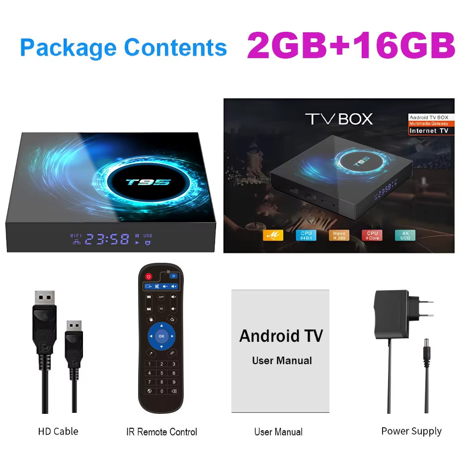 T95 Smart TV Box Support Dual Band Wifi 2.4G/5G Bluetooth 5.0 6K Ultra HD Decoding with Android 10 Home Entertainment Godsend