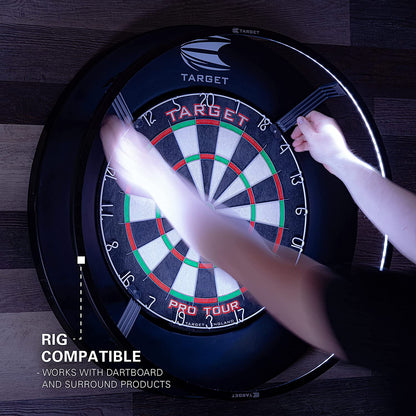 Corona Vision Dartboard Lighting System, Black Frame | White LED Dart Board Surround Ring Light | Available with Pro Tour Dartboards Surround & Championship Dartboard, or Oche Dart Mat