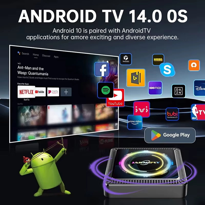 Smart TV BOX Q7S Android 14 Allwinner H313 WIFI 6 BT 5.0 with Netflix 6K Ultra HD HDR10+ Set Top Box Streaming Media Player