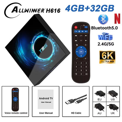 T95 Smart TV Box Support Dual Band Wifi 2.4G/5G Bluetooth 5.0 6K Ultra HD Decoding with Android 10 Home Entertainment Godsend