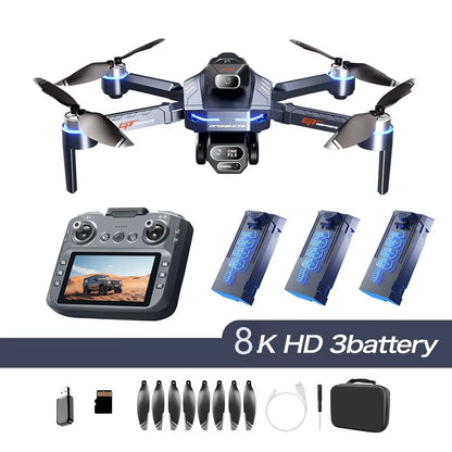 GT8 Drone 4K HD Camera Obstacle Avoidance Aerial Photography Brushless Drone with Screen Foldable RC Drone Quadcopter RTF