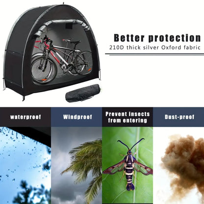 Bike Storage Shed Tent Spacious for 1-4 Bikes Portable Foldable Bicycle Sunshade Covers Shelter Waterproof Durable Bike Tent