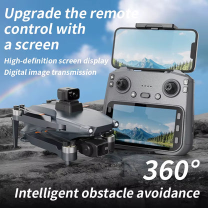 L600 PRO Max GPS Drone 8K Profesional HD Camera 3-Axis Gimbal Aerial Photography Obstacle Avoidance Upgrade Screen FPV Drone 5KM