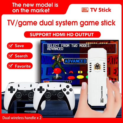 NEW Mini K8 Pro Retro 8K HD TV Video Classic Game Stick Dual System Wifi Android12.1 ATV 3D 40000+ Games Console Wireless 2.4G