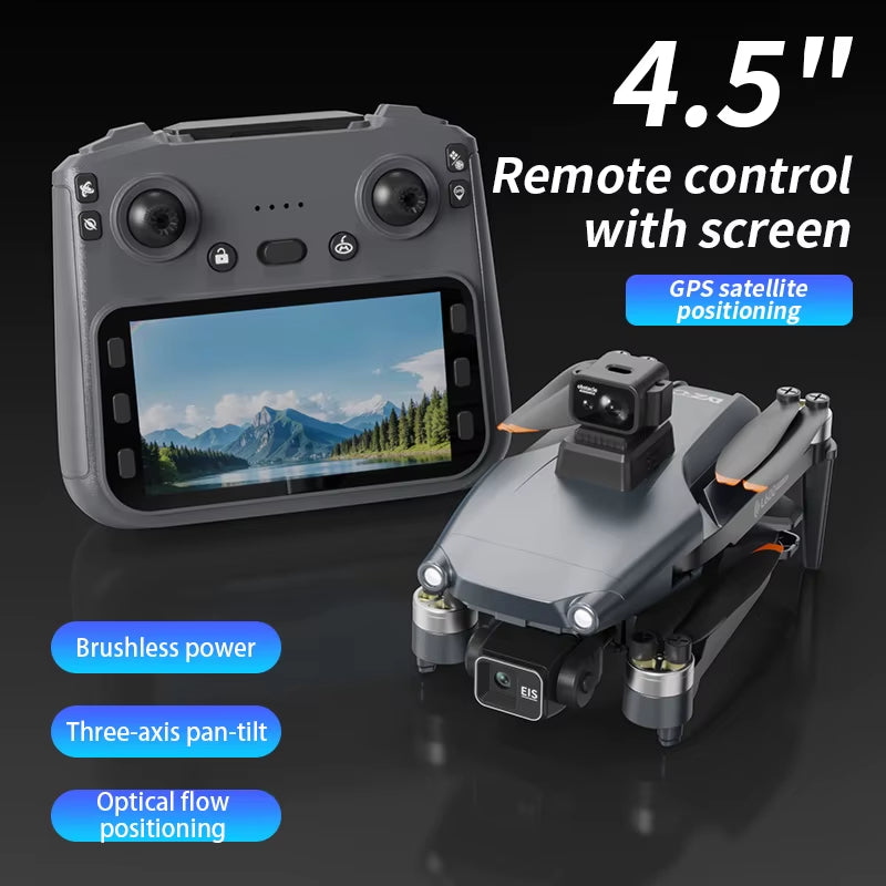 L600 PRO Max GPS Drone 8K Profesional HD Camera 3-Axis Gimbal Aerial Photography Obstacle Avoidance Upgrade Screen FPV Drone 5KM