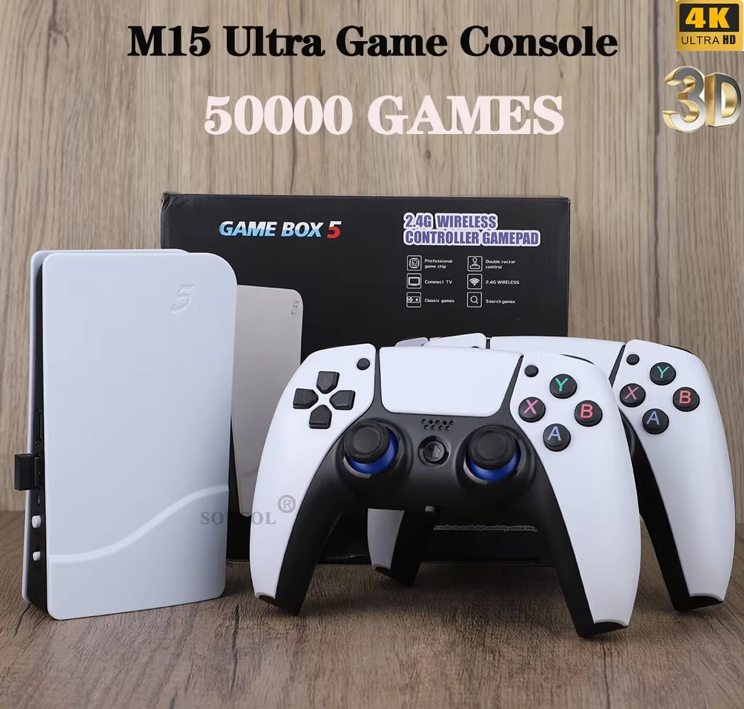 2025 New M15 Ultra Game Stick 4K 256G 50000+ Retro Games Handheld Video Game Console Wireless Gamepads HD Output Gaming Console