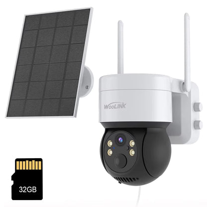 Solar Camera Wifi Outdoor 4MP HD Wireless Security CCTV Waterproof Night Vision Pan/Tilt Surveillance Camera with Solar Panel