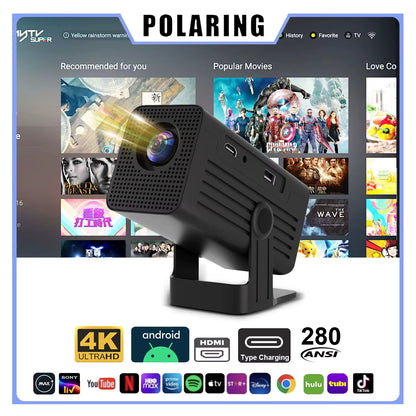 N6 Android Projector Wifi BT 250Ansi Cinema Home Keystone HDMI Proyector 1080P 4K Projector