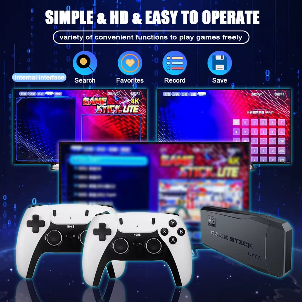 X8 Pro Video Retro Game Console 4K HDMI Output Gaming Stick 10000+ Games Suppot TF Card Expansion Controller for PSP/PS1/N64/NDS