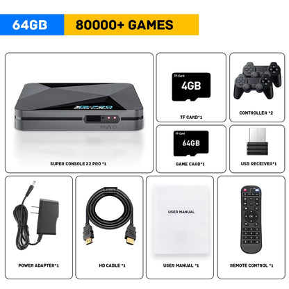 Super Console X2 Pro Retro Video Game Console with 100000+ Games for Mame/Arcade/Sega Saturn/Dc Retro Game Console 4K HD
