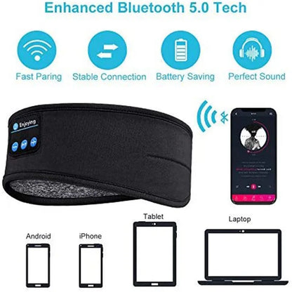 Wireless Bluetooth Speaker Headscarf Wireless Music Sleep Headset Sports Headband Built-in Sleep Music Eye Mask Travel Headset