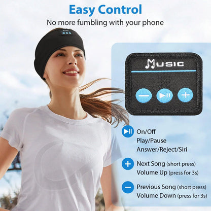 Bluetooth Sleeping Headphones Wireless Stereo Sports Music Headset Headband Adjustable Sleep Eyemask Earphone for Yoga Running