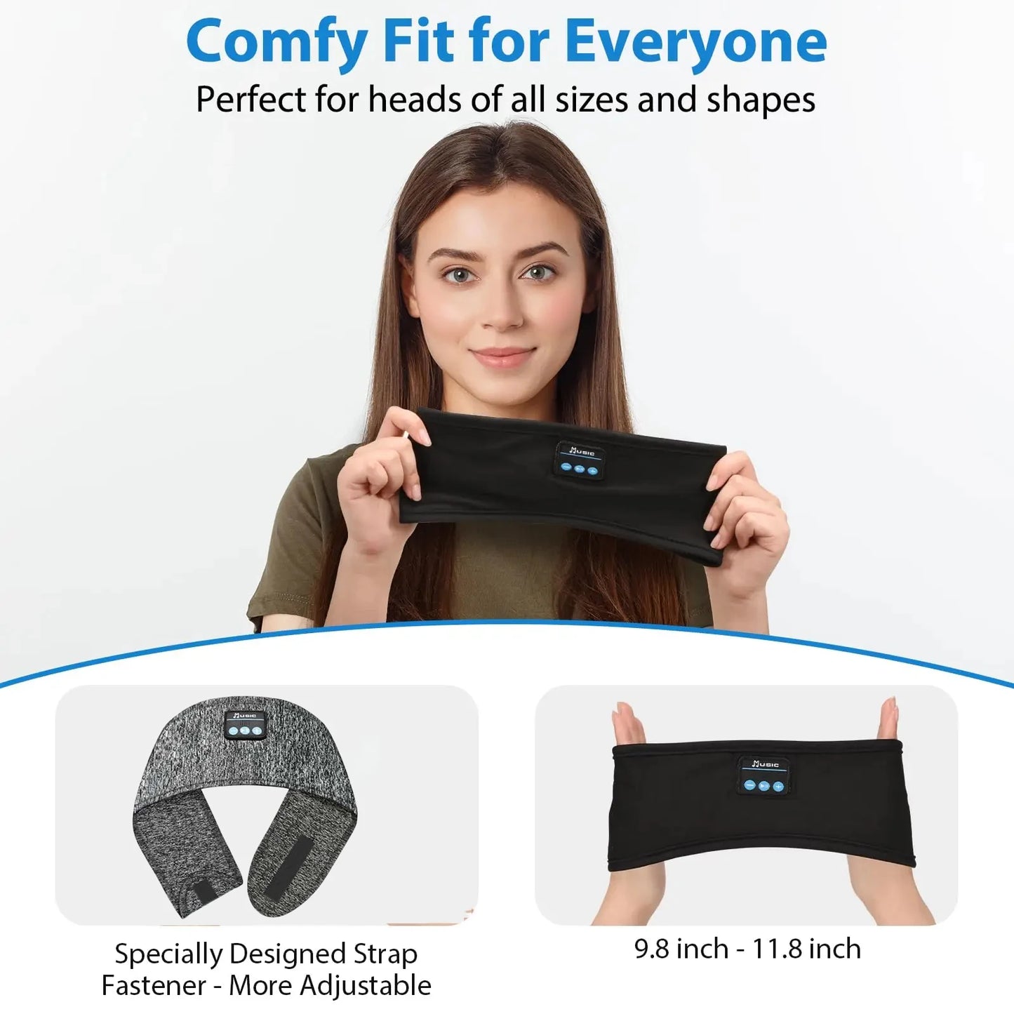 Bluetooth Sleeping Headphones Wireless Stereo Sports Music Headset Headband Adjustable Sleep Eyemask Earphone for Yoga Running