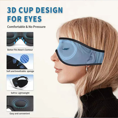 Bluetooth Sleeping Headphones 3D Eye Mask Wireless Air Travel Bluetooth 5.0 Headband Soft Elastic Comfortable Music Earphones