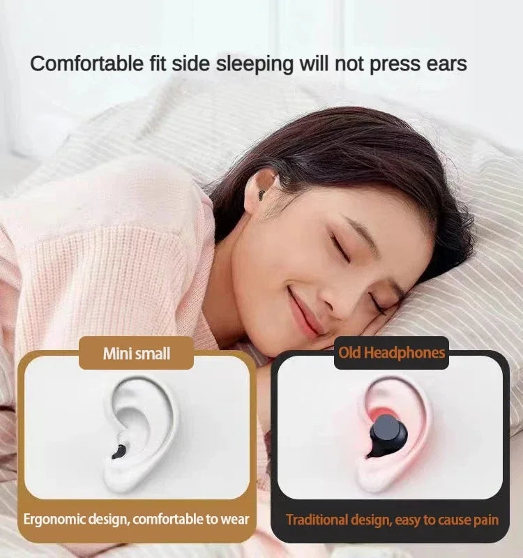 Bluetooth 5.3 Sleeping Earbuds Wireless Mini Headphones For Work TWS Earphone Stereo Hidden Headsets with Mic HD Call Waterproof
