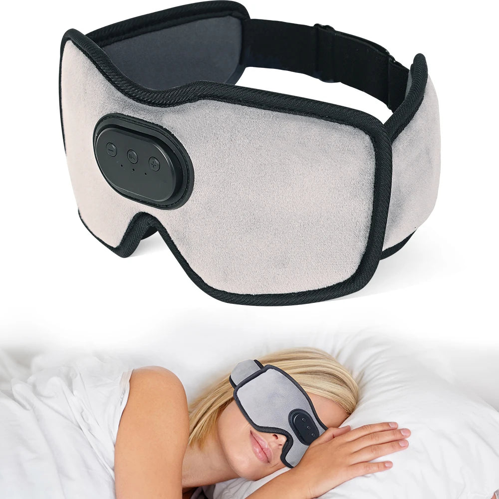 Sleep Headphones 5.2 Bluetooth Sleep Mask Cooling Eye Shade with Music and Ultra Thin Speakers for Sleeping Travel