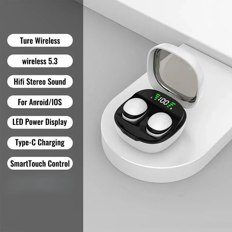 Bluetooth 5.3 Sleeping Earbuds Wireless Mini Headphones For Work TWS Earphone Stereo Hidden Headsets with Mic HD Call Waterproof