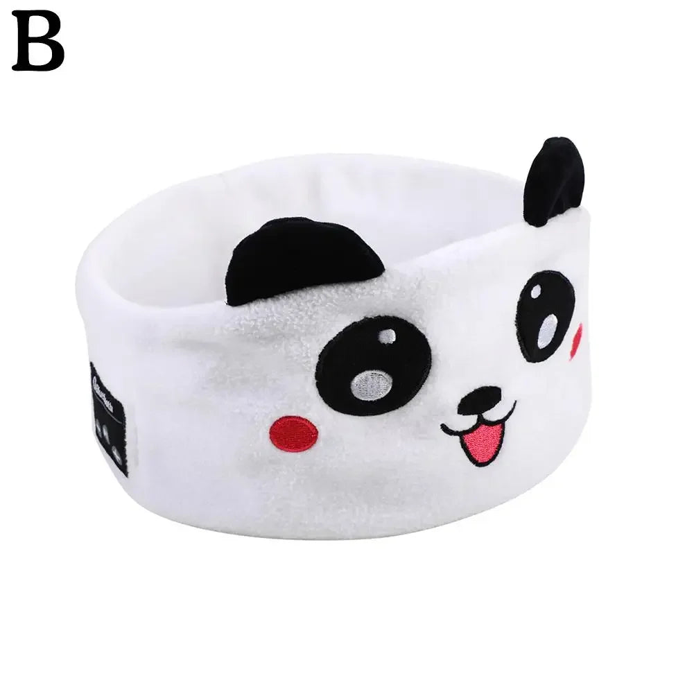 Bluetooth Music Headband Bluetooth V5.0 Chip Animal Sleep Headphones Thin Headband Bluetooth Wireless Speaker Mask Kids G7C9
