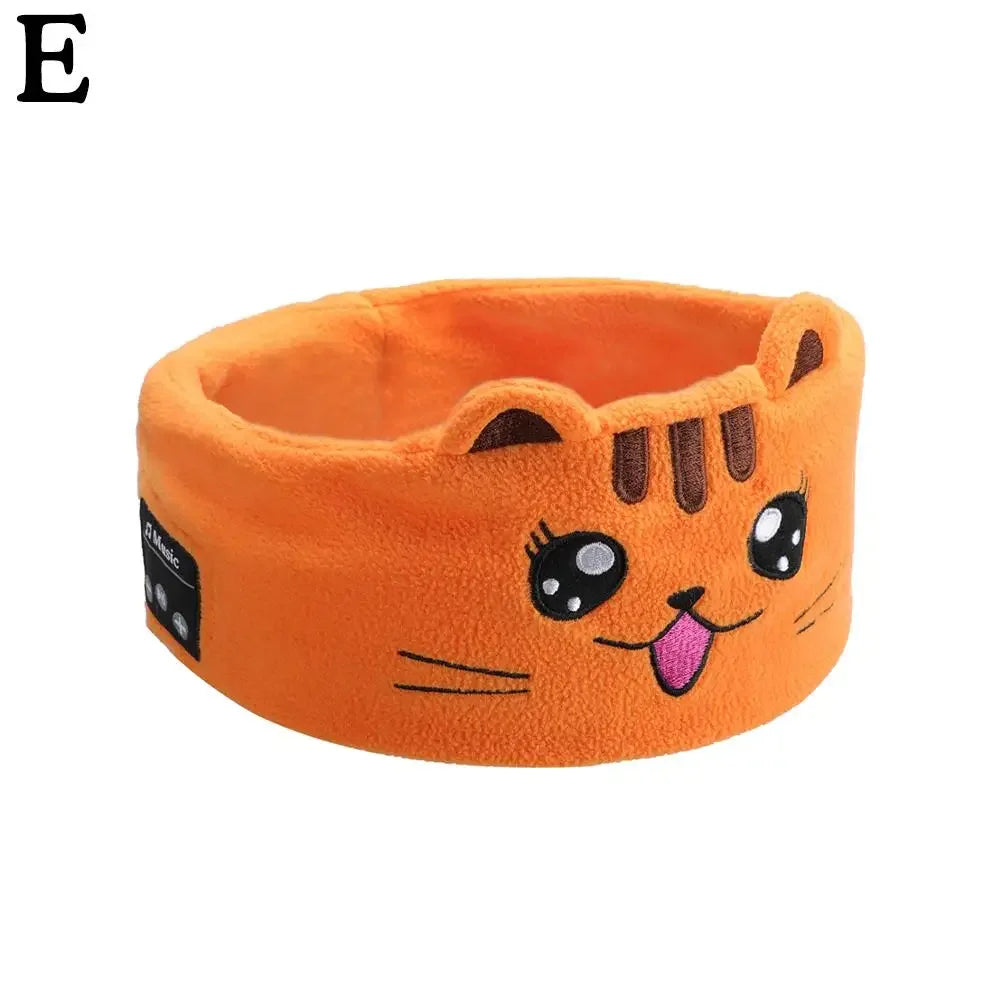 Bluetooth Music Headband Bluetooth V5.0 Chip Animal Sleep Headphones Thin Headband Bluetooth Wireless Speaker Mask Kids G7C9