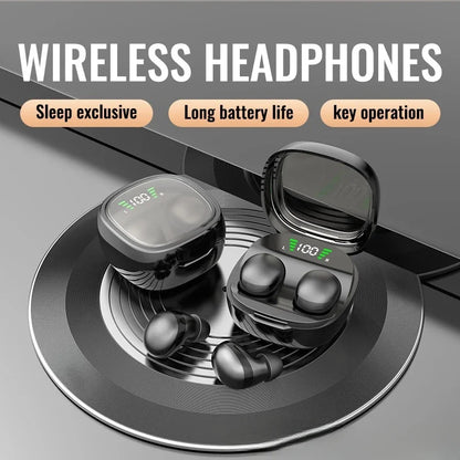 Bluetooth 5.3 Sleeping Earbuds Wireless Mini Headphones For Work TWS Earphone Stereo Hidden Headsets with Mic HD Call Waterproof