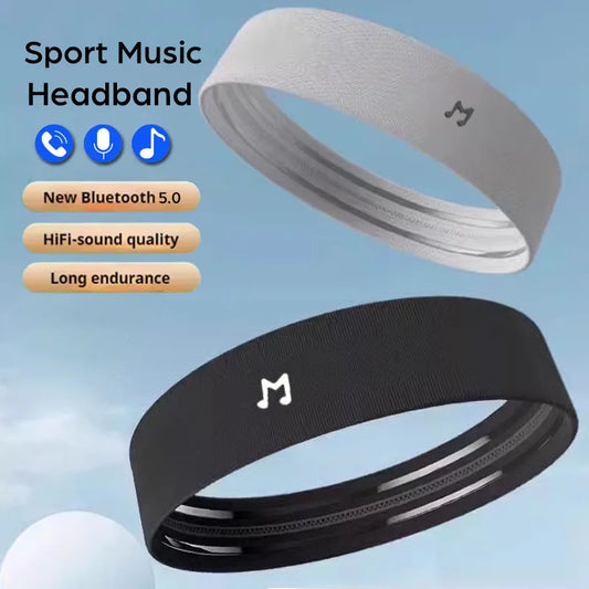 Bluetooth Sleeping Headphones Sports Headband Wireless Music Earphones Not Cover Ear Guide Sweat Band with Mic Open Ear Headset