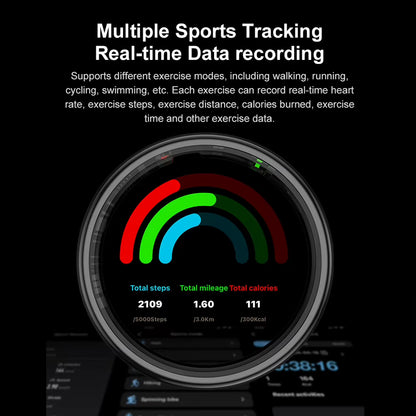 R11 Smart Ring with Display Screen and Touch Health Manager Wireless Charging Fitness Ring 5 ATM Waterproof for Android & Ios