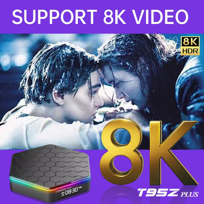 T95Z plus Smart Tv Box Android 12 8K DECODING Allwinner H618 2.4G/5G BT5.0 WIFI6 3D HDR 10 Set-Top Box LAN 100M Media Player