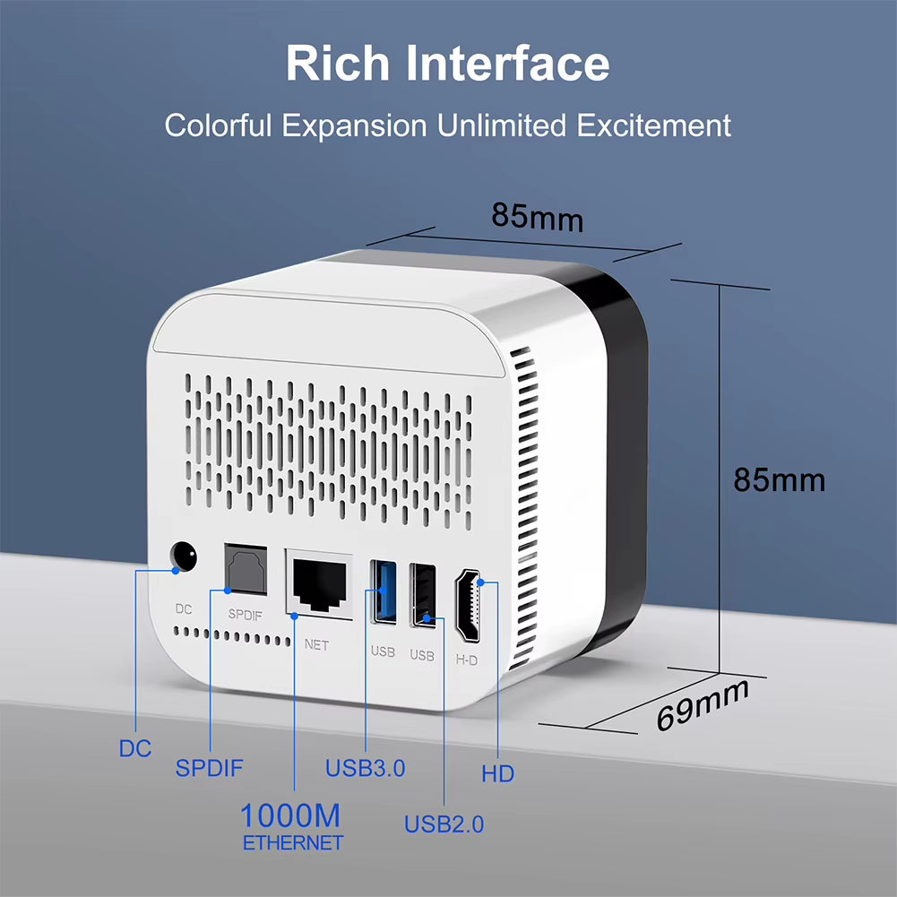 Set Top Box Android 14.0 WIFI 6 BT 5.X TV Box 8K Alarm Clock Android TV Box with 2.4G Voice Remote Control